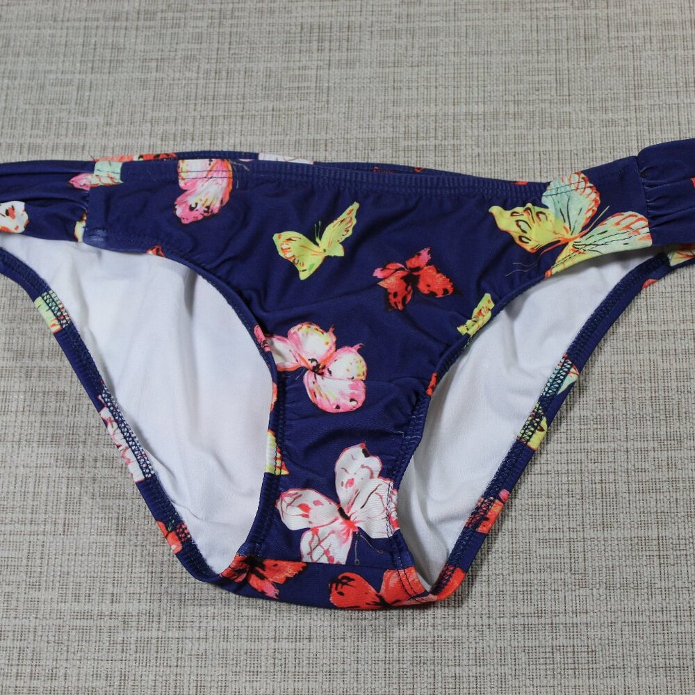 Gianni Bini Brown Blue Butterfly Bikini Bottom
